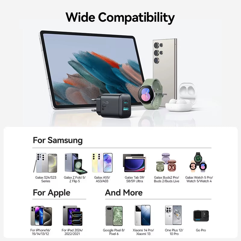 PD 25W USB Charger Type C Fast Charging Adapter USB-A+USC-C Portable Travel Wall Charger for Iphone 16 15 14 Samsung