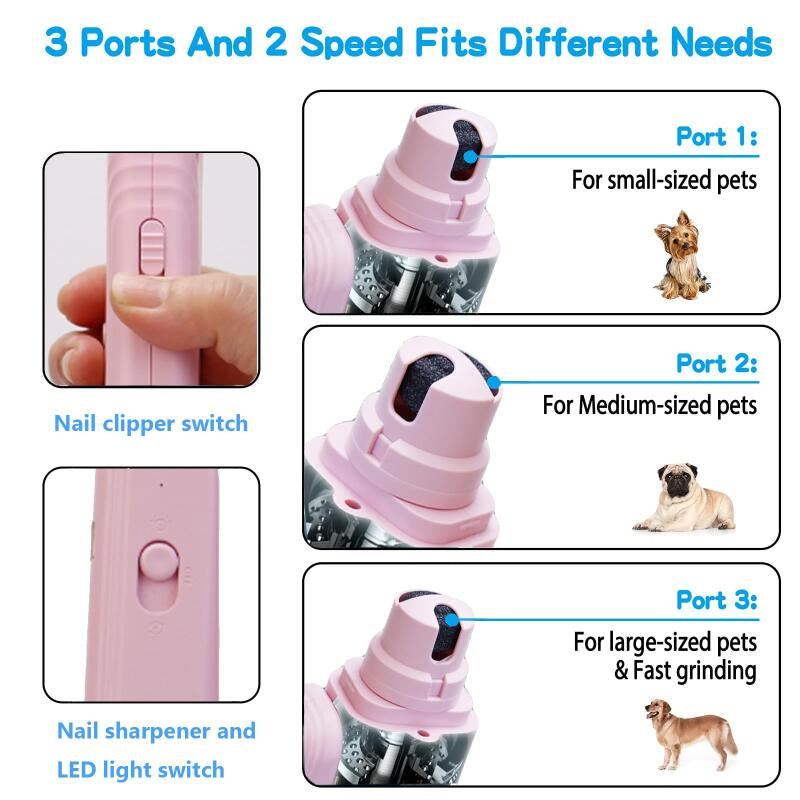 2 in 1 Pet Nail Clippers with Led Light Dog Cat Special Blood Line Scissors Multifunction Animals Paw Nail Trimmer Pet Supplies