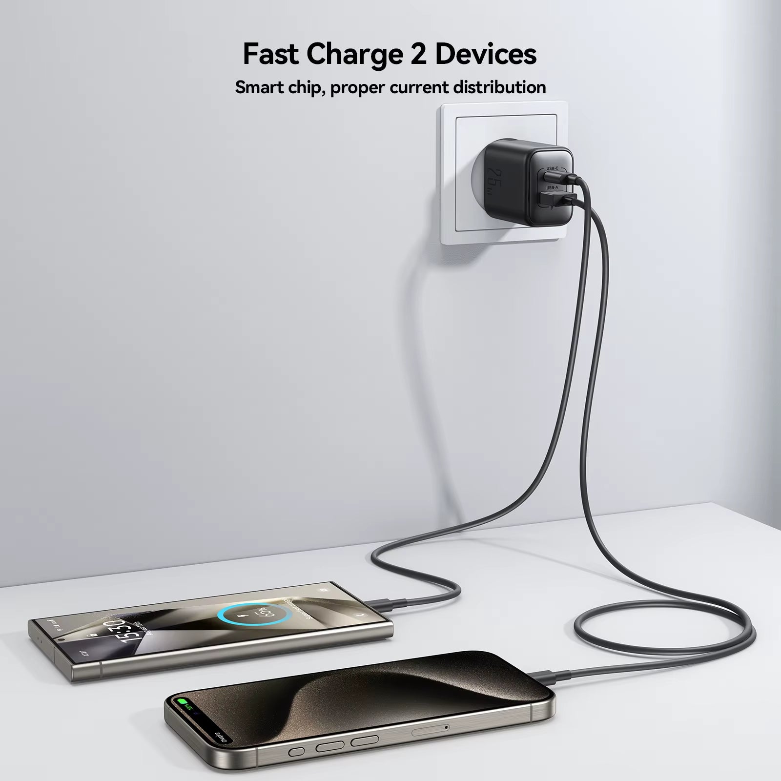 PD 25W USB Charger Type C Fast Charging Adapter USB-A+USC-C Portable Travel Wall Charger for Iphone 16 15 14 Samsung