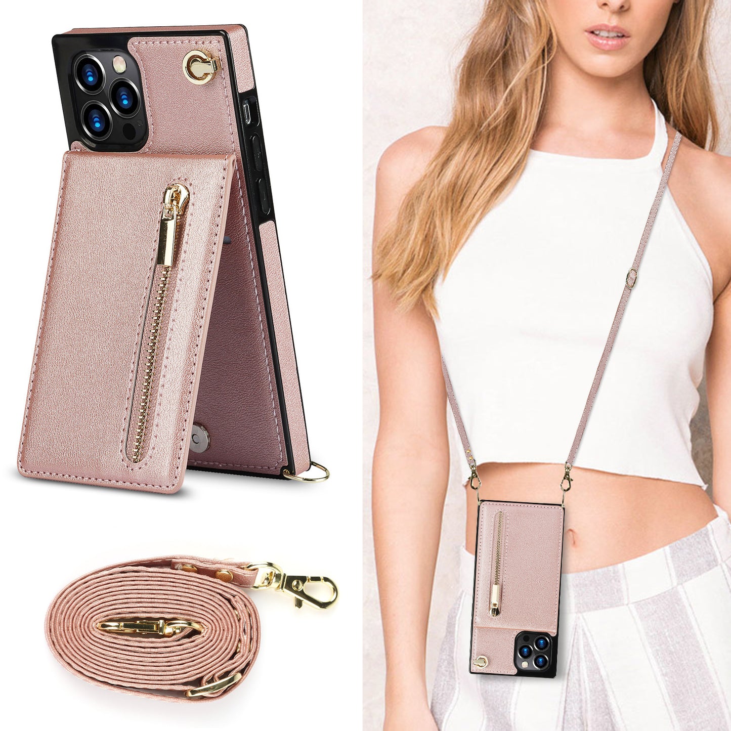 Telefoonhoesje met rits, telefoonhoesje, crossbody