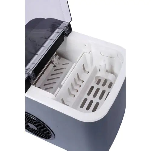 Countertop Ice Machine QuickProduce, 9 Cubes in 6 Minutes, with Cleaning Feature, Basket & Scoop Included