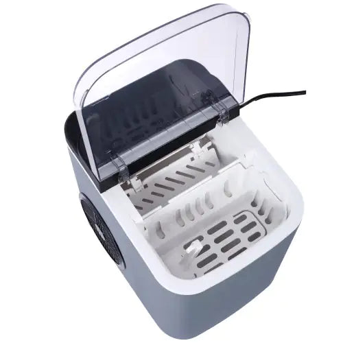Countertop Ice Machine QuickProduce, 9 Cubes in 6 Minutes, with Cleaning Feature, Basket & Scoop Included