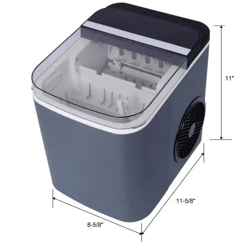 Countertop Ice Machine QuickProduce, 9 Cubes in 6 Minutes, with Cleaning Feature, Basket & Scoop Included