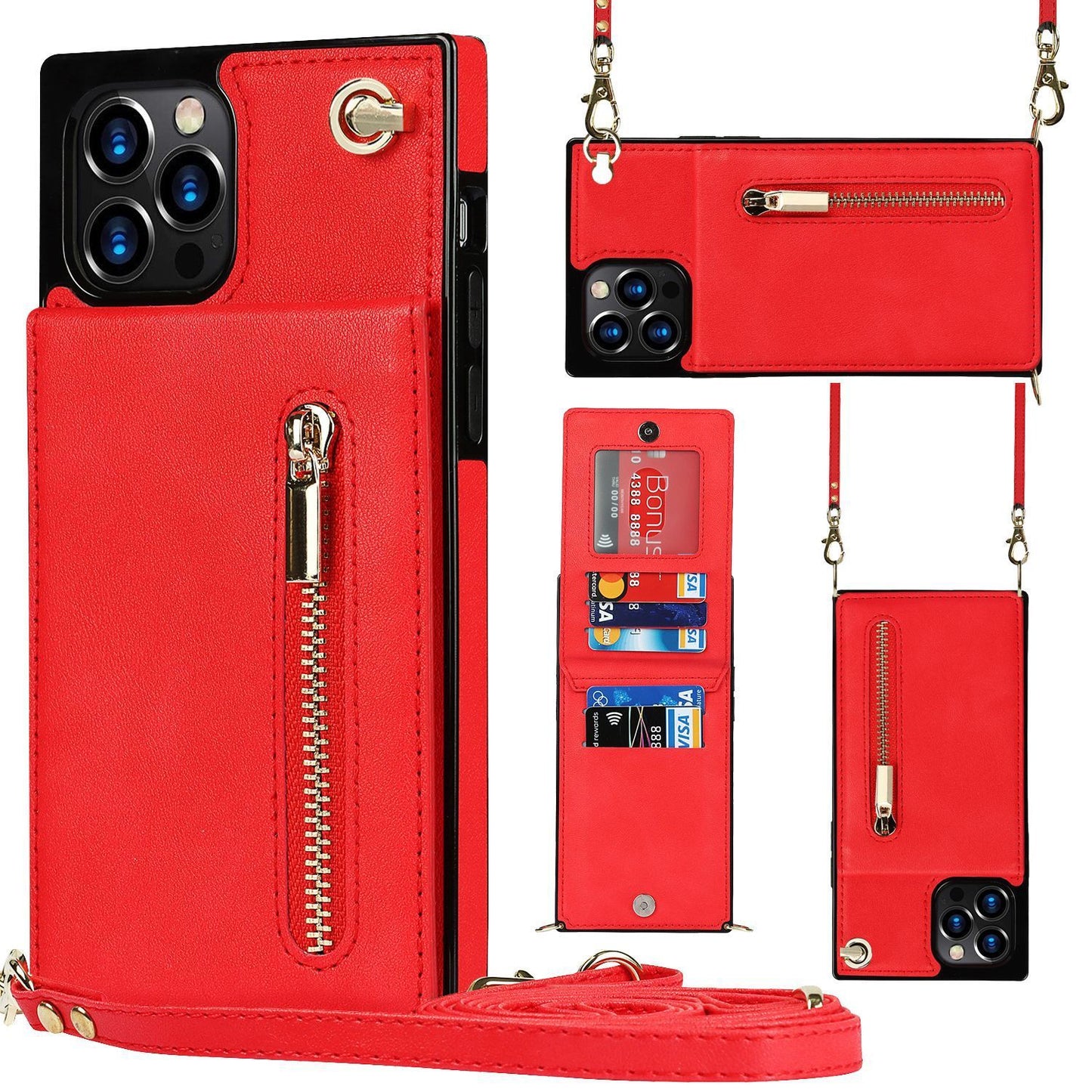 Telefoonhoesje met rits, telefoonhoesje, crossbody