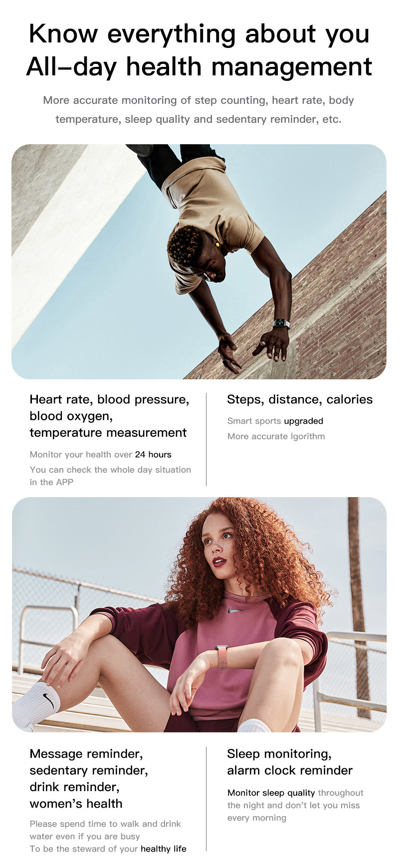 Volledig scherm IP68 waterdichte ultradunne smartwatch