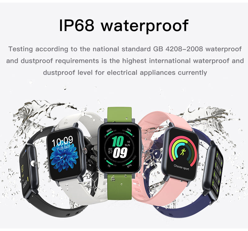 Volledig scherm IP68 waterdichte ultradunne smartwatch