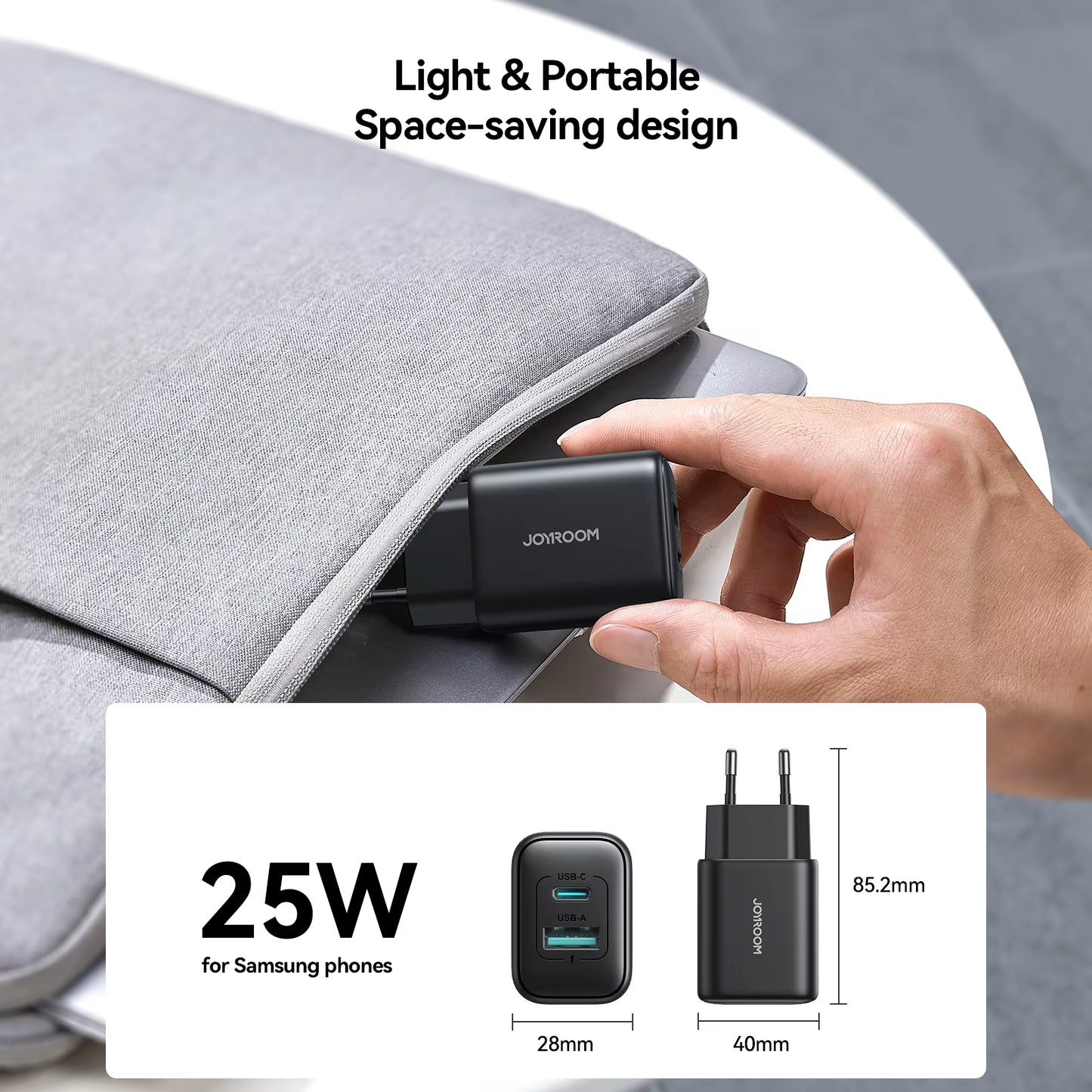 PD 25W USB Charger Type C Fast Charging Adapter USB-A+USC-C Portable Travel Wall Charger for Iphone 16 15 14 Samsung