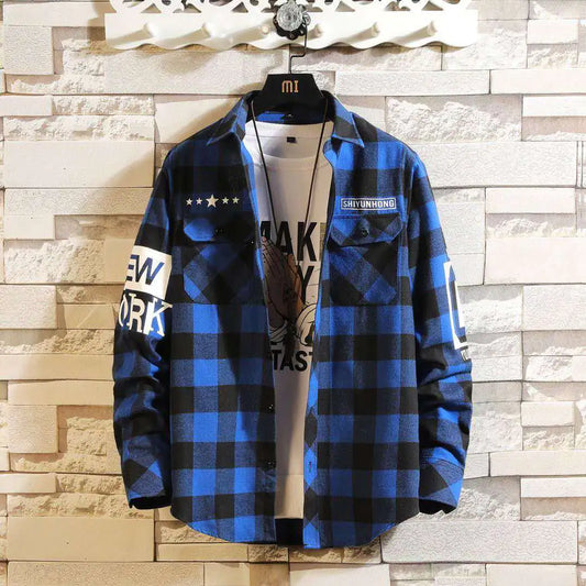 Men's Stylish Slim Fit Plaid Shirt