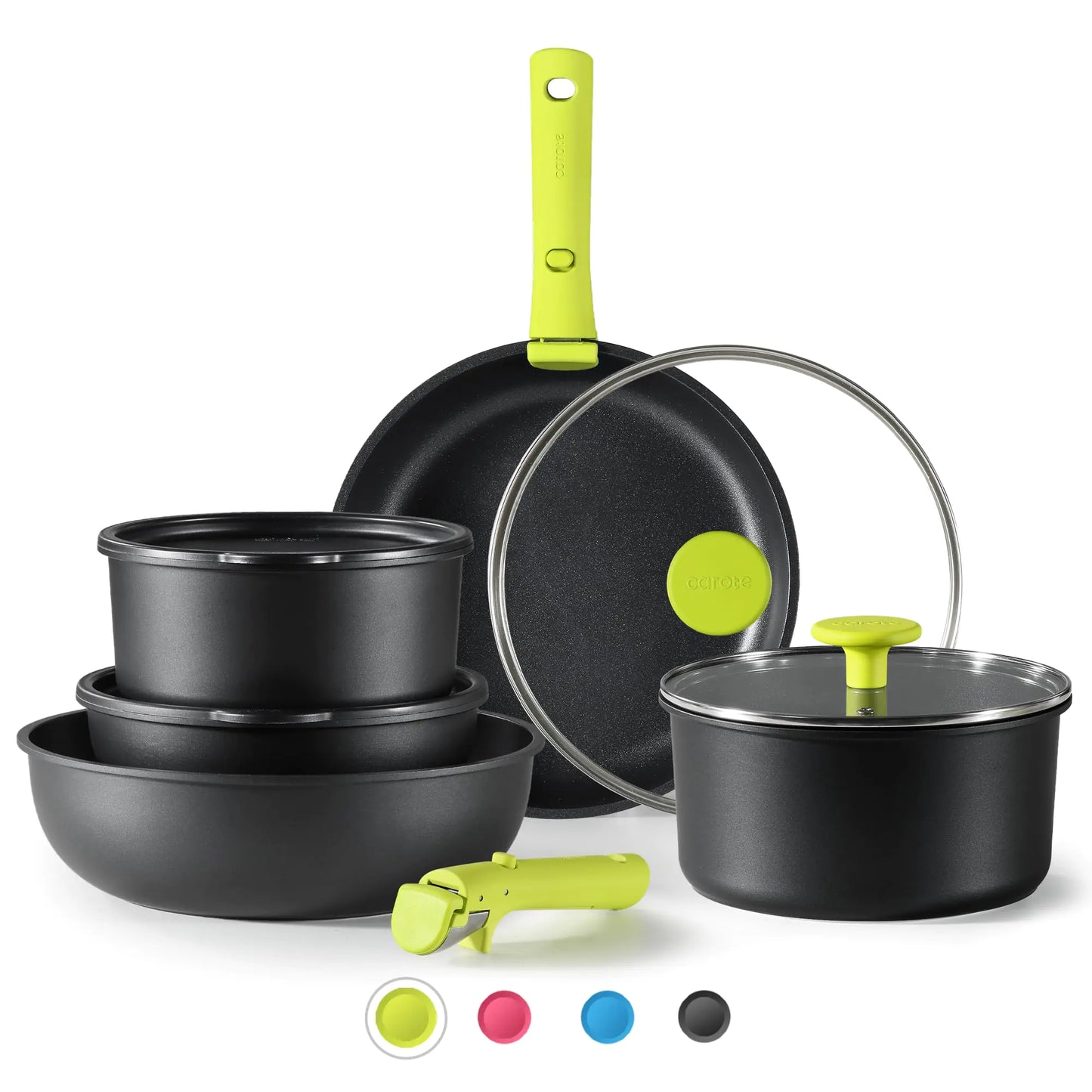 CAROTE 11pc Space-Saver Nonstick Cookware
