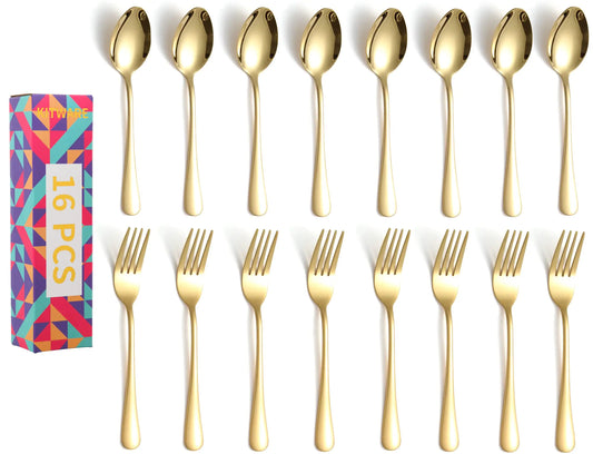 16-Piece Golden Elegance Flatware Set